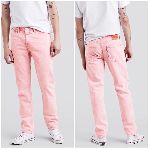 mens pink levis jeans